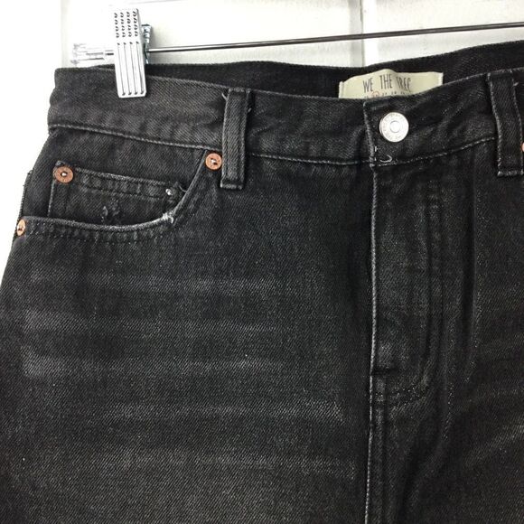 Free People (We the Free) Black‎ Distressed Denim Mini Skirt, Size 26 - Picture 4 of 10